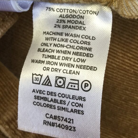 Made and Loved Loft High Waist Skinny Caramel Corduroy Pant 27/4 - Picture 5 of 7